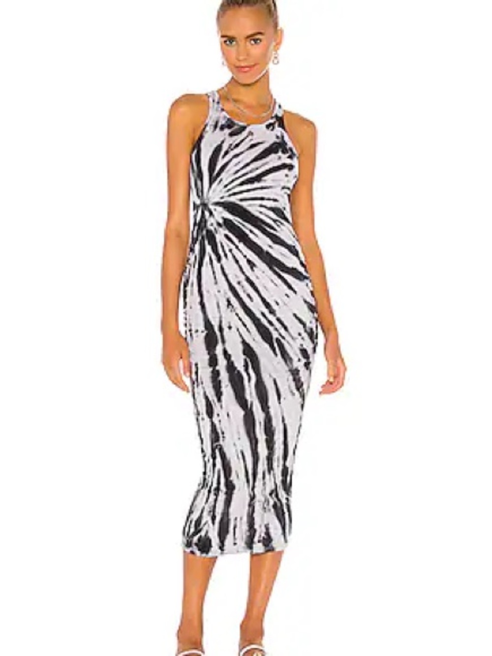 Flame Wash Midi Dress in Oyster Haze